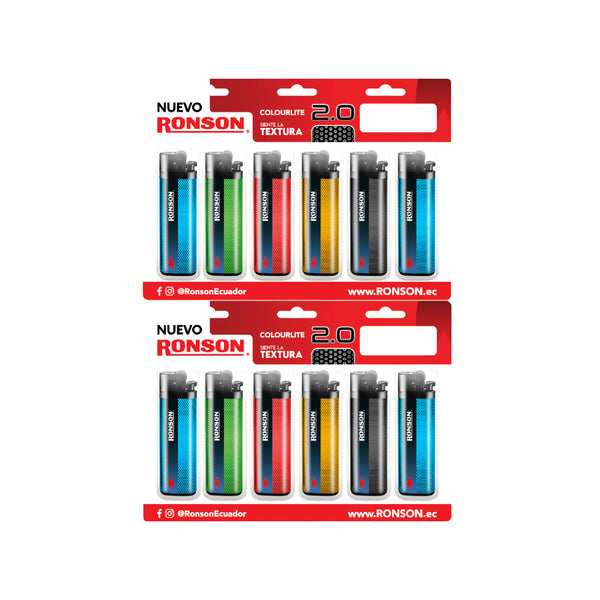 Pack Ronson Colourlite 2.0 Blister x6
