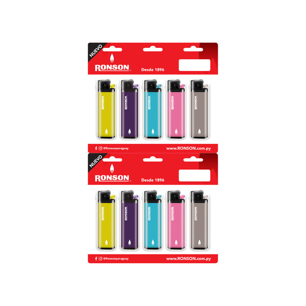 Pack Ronson Colourlite Blister x5